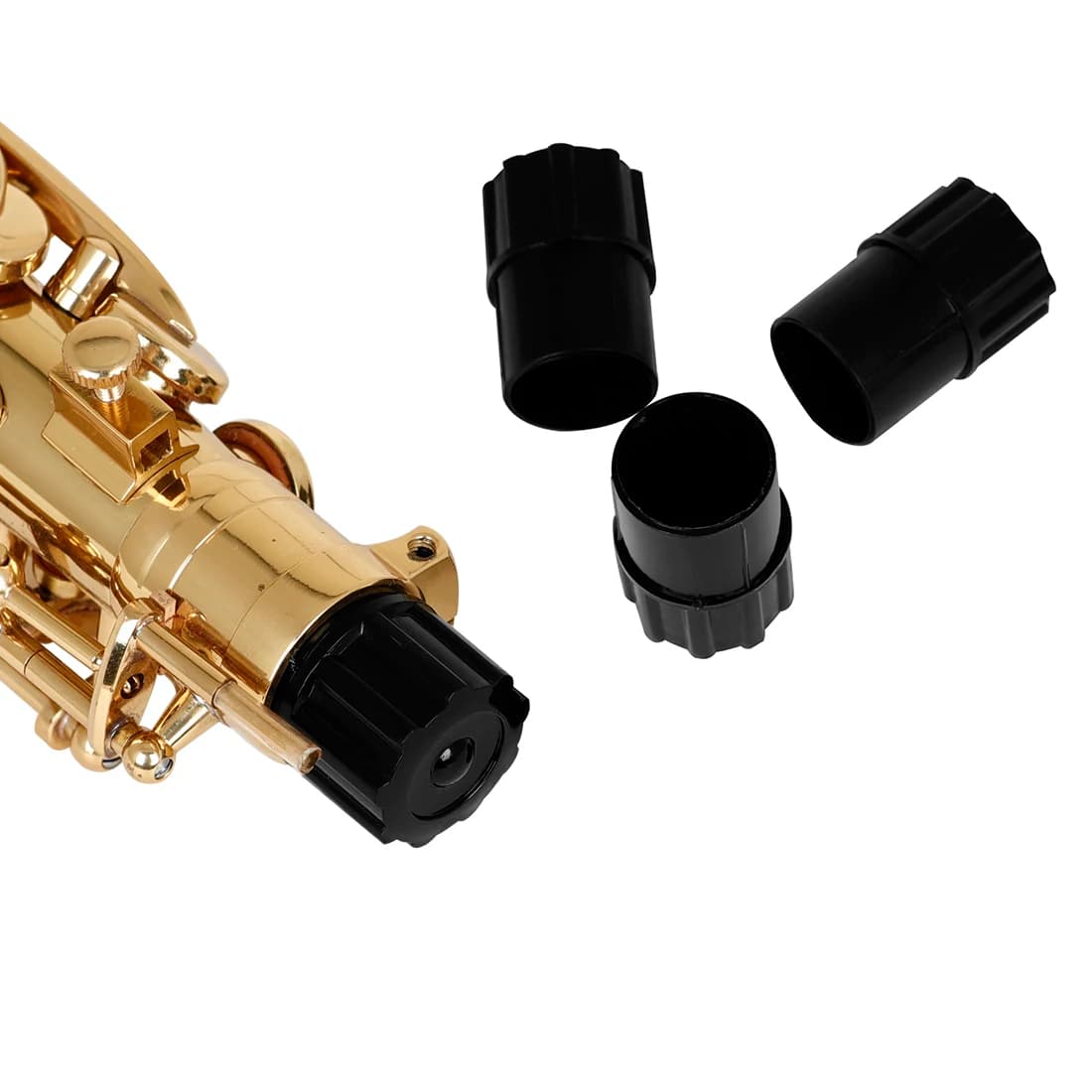 3Pcs Alto Saxophone Cap Plug ABS Black Bent Neck Plug Anti Button Collision Woodwind Instrument Protector Accessories