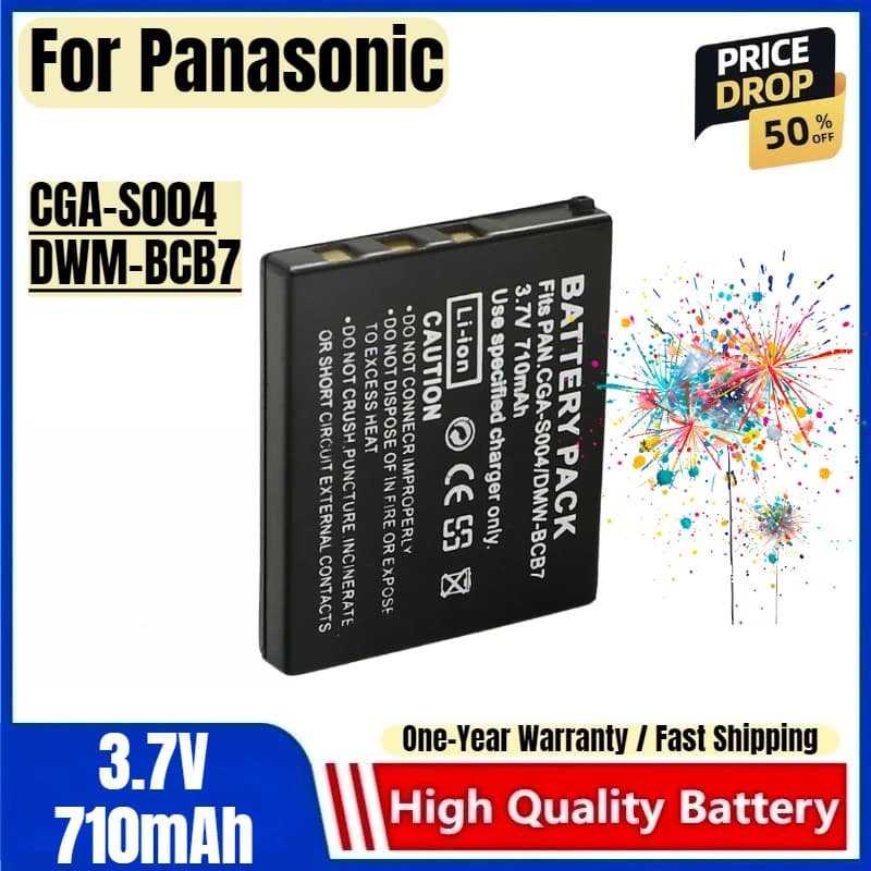 CGA-S004 DWM-BCB7 Rechargeable 3.7 V 710 mAh Battery Charger for Panasonic Camera