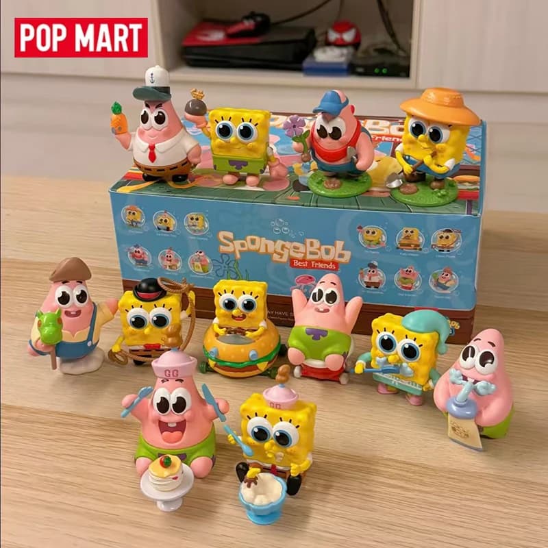 POP MART Spongebob Best Friends Series Genuine Blind Box Mystery Box Guess Bag Toys Doll Cute Anime Figure Desktop