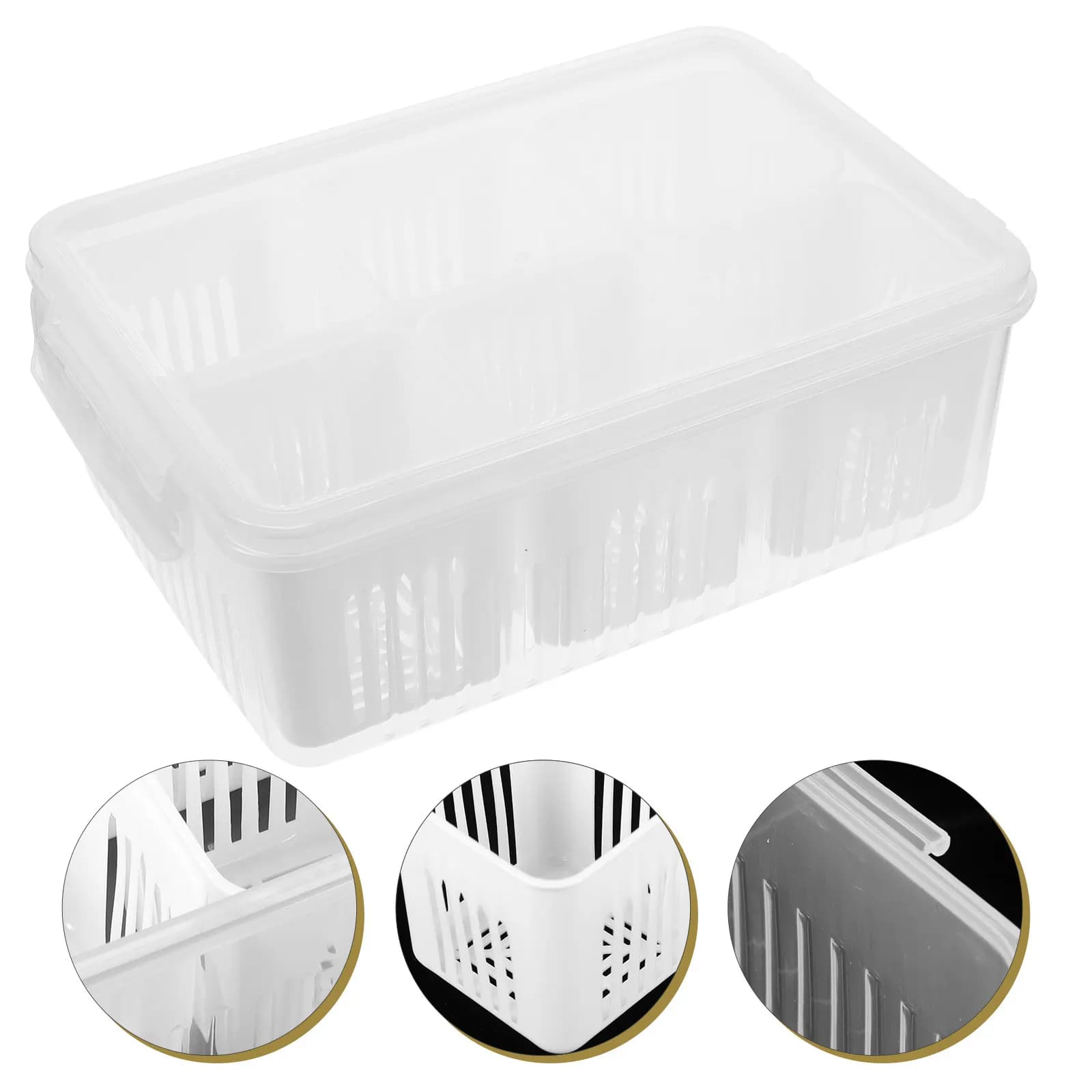 Contenitore Multifunzione per Alimenti Congelati, Organizer per Preparazione Pasti a 6 Scomparti, Scatola Ermetica per Conservazione di Frutta e Verdura per Frigorifero