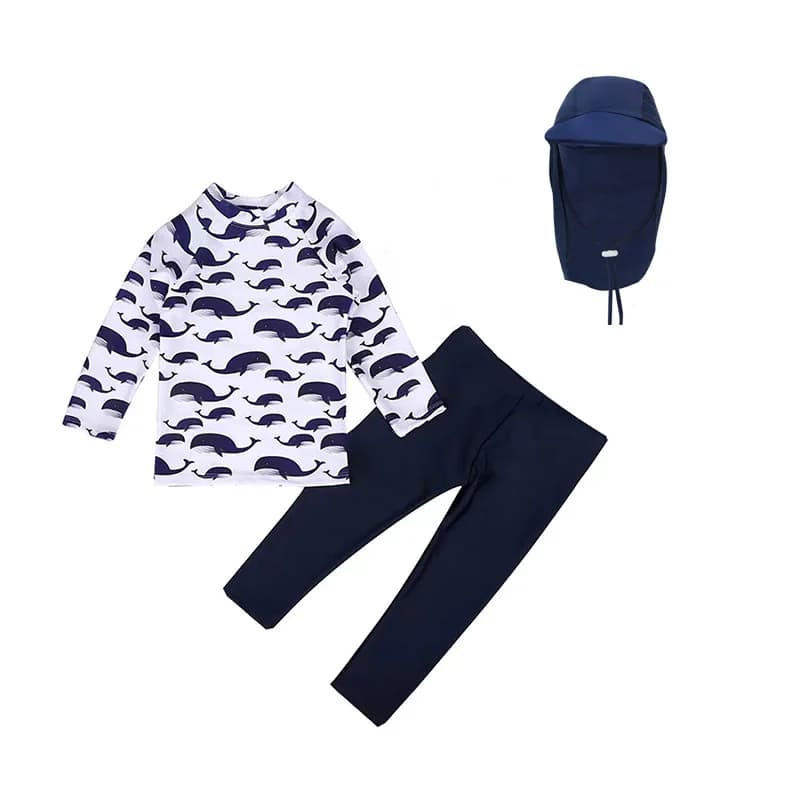 Costume da bagno per bambini corea 2023 New Boy Big Kids Split manica lunga protezione solare ad asciugatura rapida costume da bagno per bambini grandi