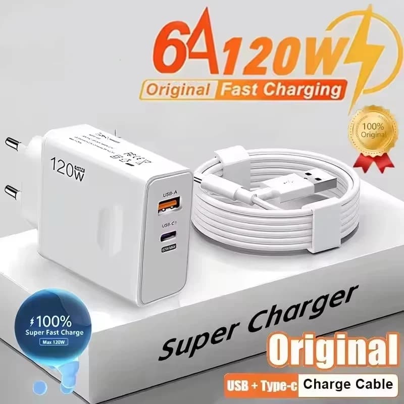 Adattatore caricabatterie super veloce Pro da 120 W Caricatore rapido originale USB-C PD 3.0 QC 4.0 per Xiaomi 13 12 Redmi Note 12 Spina UE UK US 2025