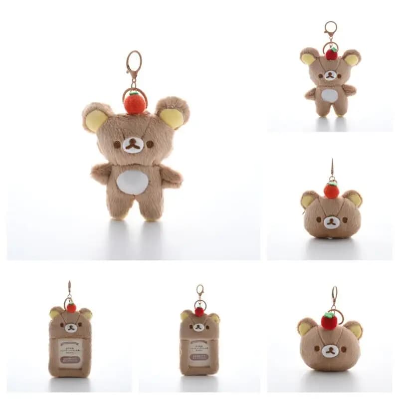 Portachiavi con Peluche Rilakkuma Kawaii, Portamonete, Portacarte Creativo, Ciondolo per Borsa, Regalo di Compleanno per Amici