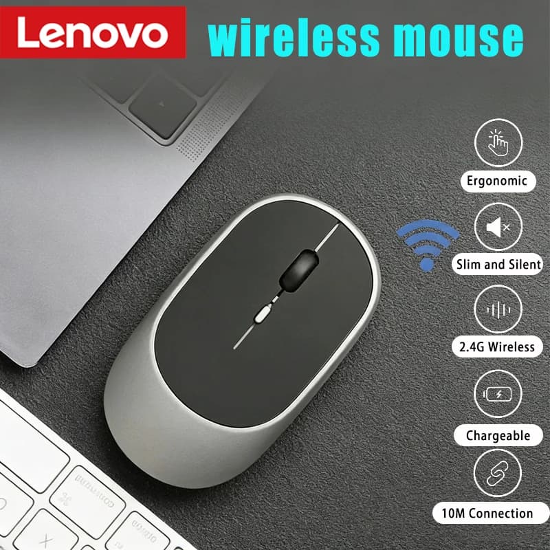 Lenovo Wireless Mouse USB Rechargeable Ergonomic Adjustable DPI Office Silent 2.4G Bluetooth Optical Electric Mouses Game Office