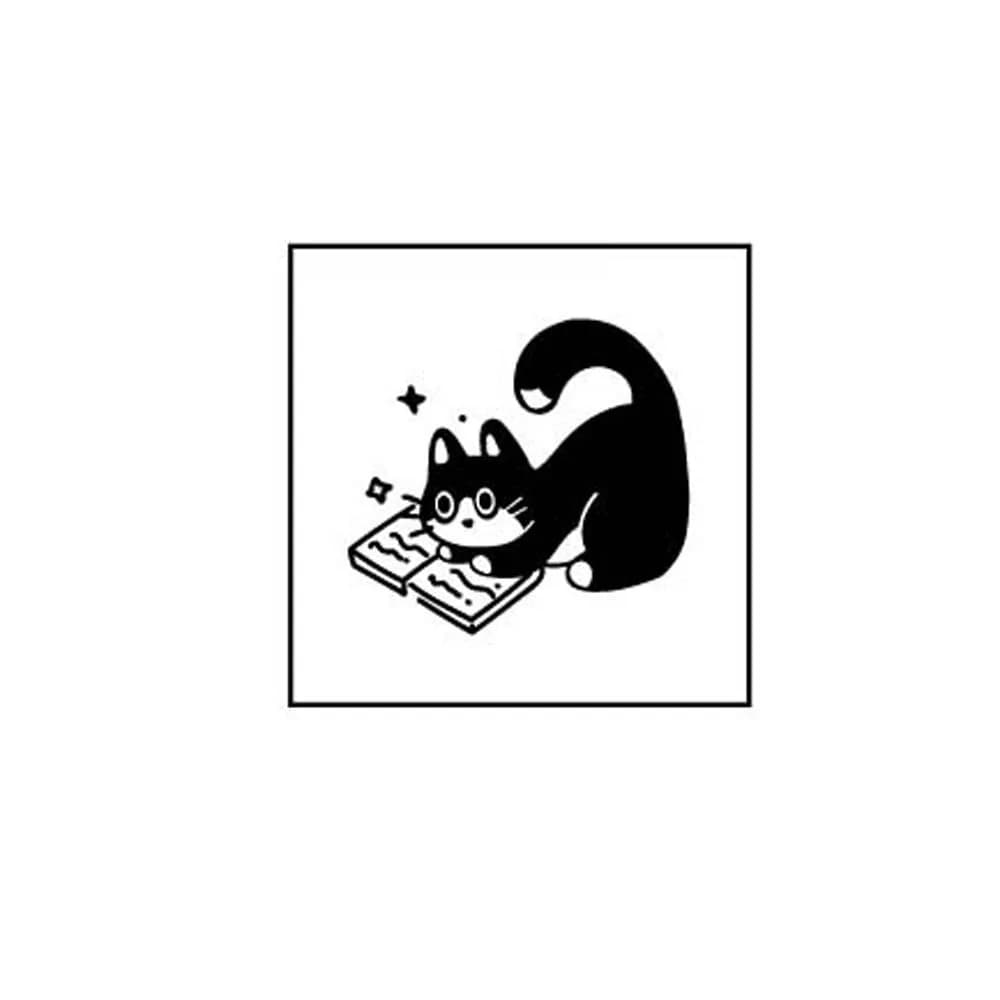 Timbri Fai-da-Te a Forma di Gatto Nero, Timbri in Gomma Vintage Retrò a Forma di Animale, Sigilli Artigianali a Forma di Gattino per Diari e Cancelleria