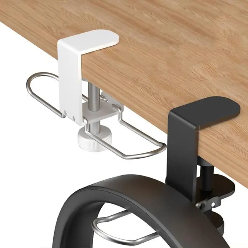 B03F Modern Headphone Stand Metal Hook Earphone Stand For Over Ear Headphones Easy Mount On Desk Without Drilling Or Adhesive