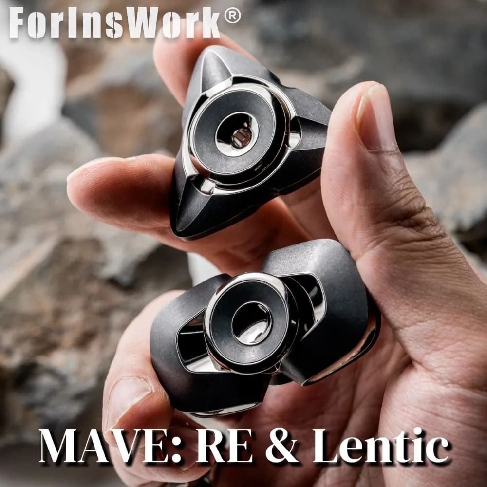 MAVE RE Essential Wild 01 Fidget Spinner in Acciaio Inossidabile e Lega di Titanio, Giocattolo Antistress