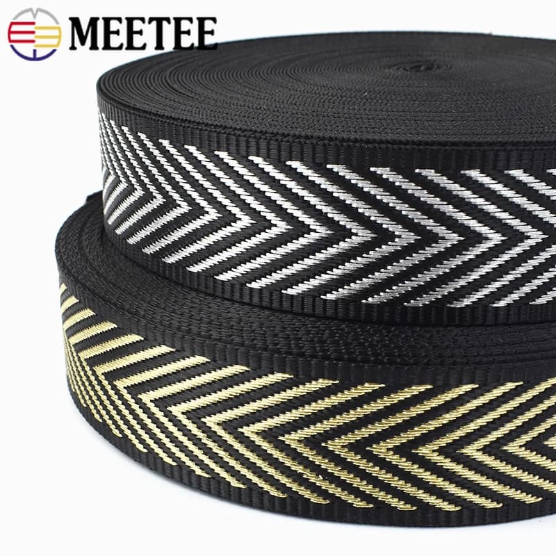 2/5 metri Meetee Jacquard Tessitura Nastro 38mm Nylon Decor Nastro Borsa Cinghia Cintura di Sicurezza Fascia Zaino Vestiti Accessori Per Cucire FAI DA TE