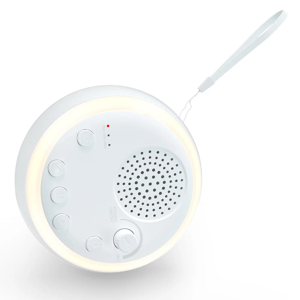 Desktop White Noise Machine USB Mini Baby Sleep Machine luce notturna incorporata 16 suoni rilassanti Timer 15/30/60min con cordino