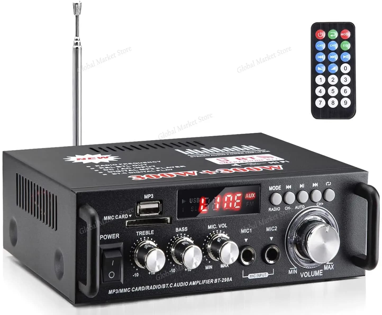 Mini amplificatore di potenza altoparlante scheda di amplificazione di potenza USB flash drive radio 12V220V amplificatore di potenza Bluetooth amplificatore BT-298A