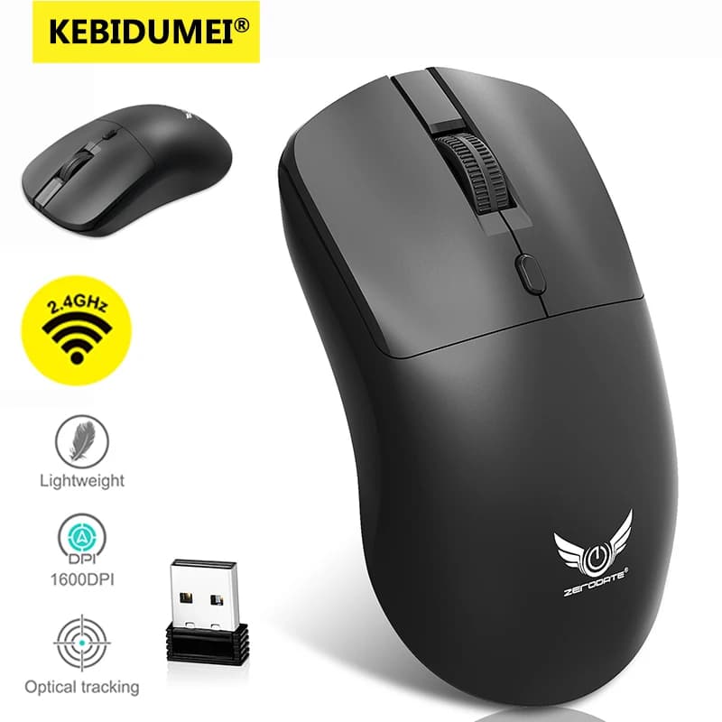 Mouse wireless Mouse ottico ricaricabile USB per PC/laptop/Macbook Pro Mouse da gioco da ufficio regolabile 800-1200-1600 DPI 2,4 GHz