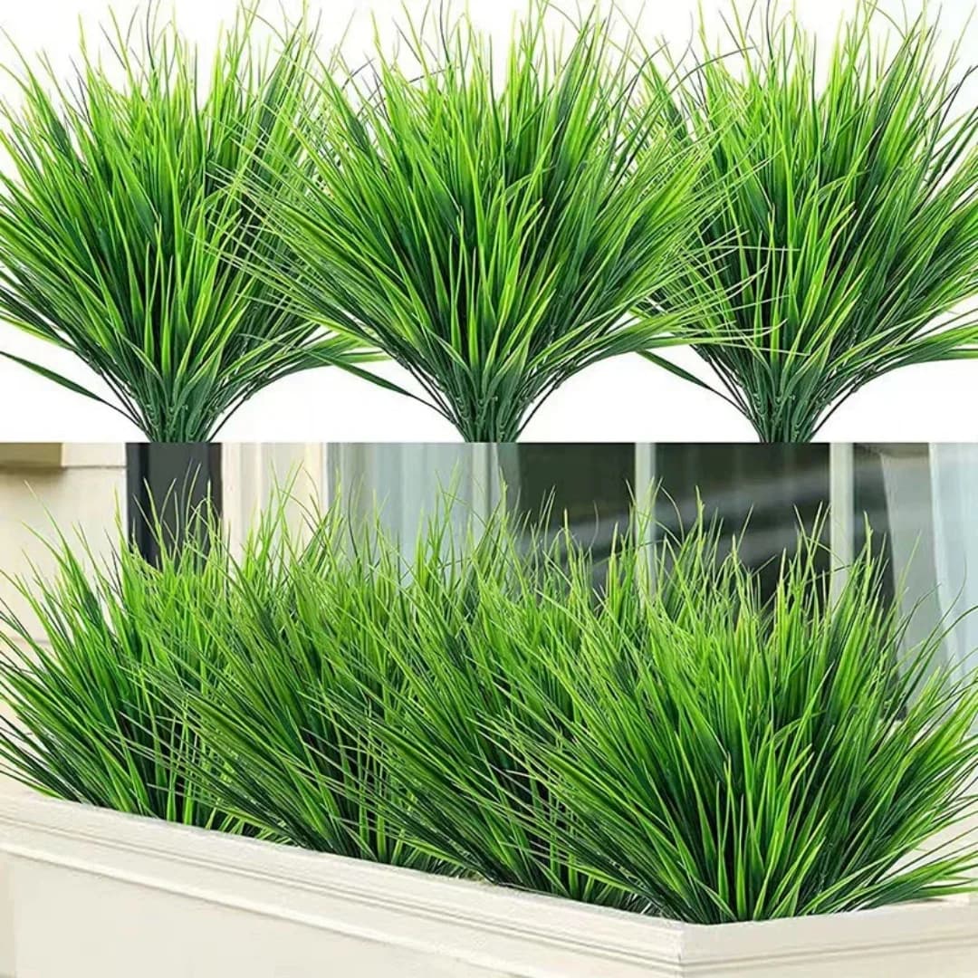 Mazzi di Erba Artificiale Primaverile Stampati a Iniezione, Steli Verdi Ispirati alla Primavera per Decorazioni Nuziali