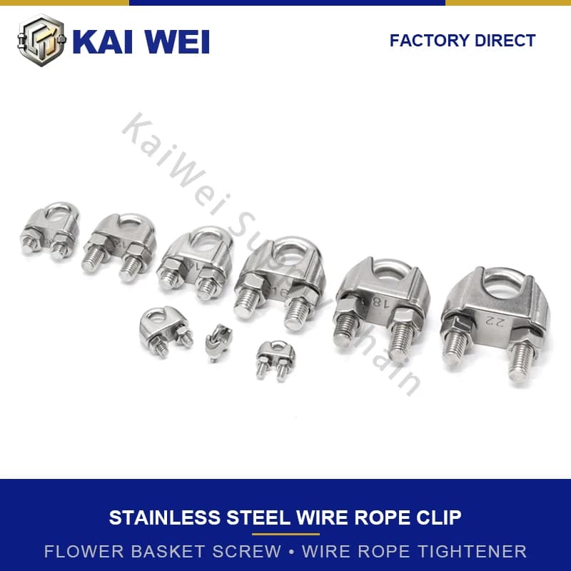 Stainless Steel Wire Rope Clip Cable Clamp U Bolt 304 Marine Grade Rust Resistant Boat Rigging Fence Deck Cable Railing