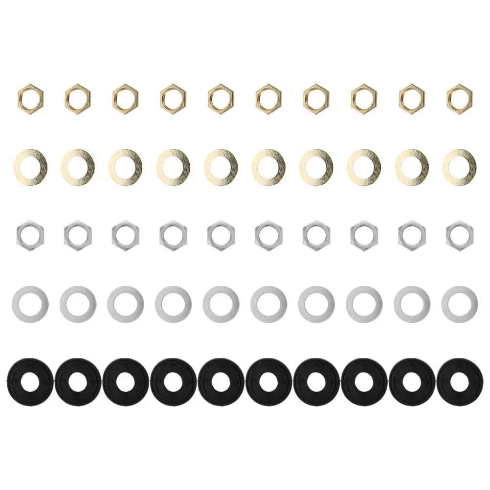 20 Set di Dadi e Rondelle per Orologi al Quarzo, Parti di Assemblaggio, Kit di Riparazione Fai-da-Te, Meccanismo Universale per Orologi da Parete, Accessori di Ricambio