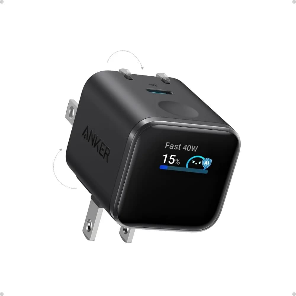 45W USB-C Smart Display Charger, Foldable Plug, Smart Recognition, Care Mode, Single Port iPhone Charger
