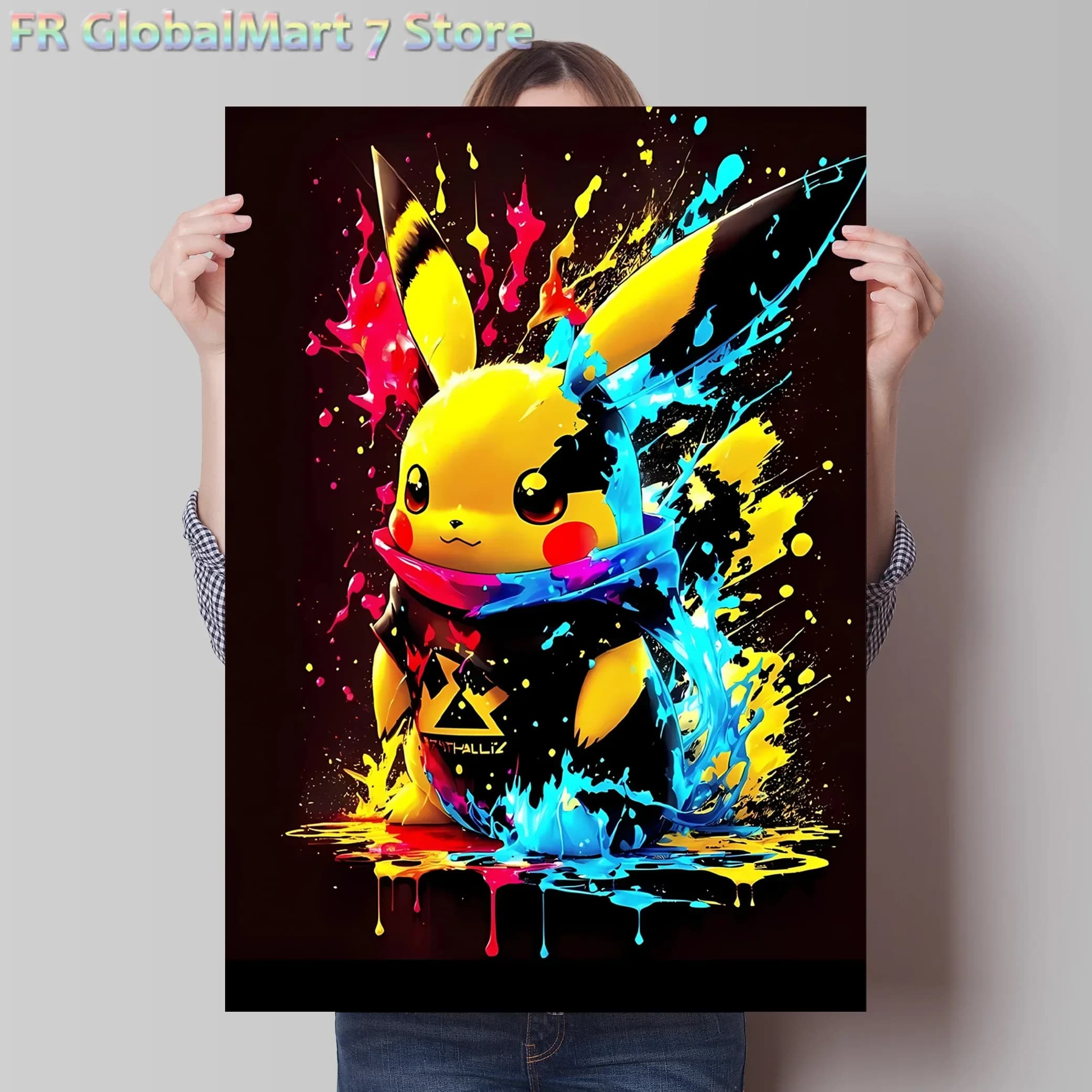 Diamond Painting Cross Stitch Pokemon Diamond Artwork Painting Picture Poster Pikachu Spray Printing Waterproof Children's Bed