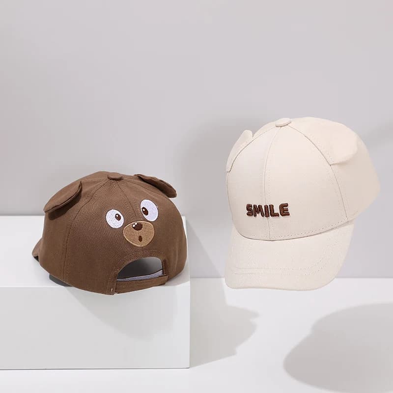 Cute Cartoon Baby Duck Tongue Hat Bambini Cappelli con visiera 1-3 anni Ragazzo Ragazza Visiere per protezione solare esterna Berretto da baseball per bambini in cotone solido