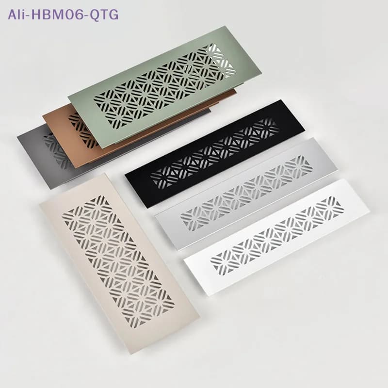New Aluminum Alloy Vents Cover Rectangle 50/80mm Wide 300mm Length Air Vent Decor Louver Breathable Mesh Ventilator Grille Cover