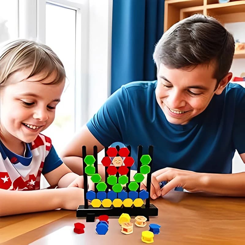 Gioco di Puzzle 3D a Blocchi Esagonali, Gioco di Logica Geometrica, Gioco Sensoriale di Equilibrio e Impilamento, Giochi Educativi per Bambini