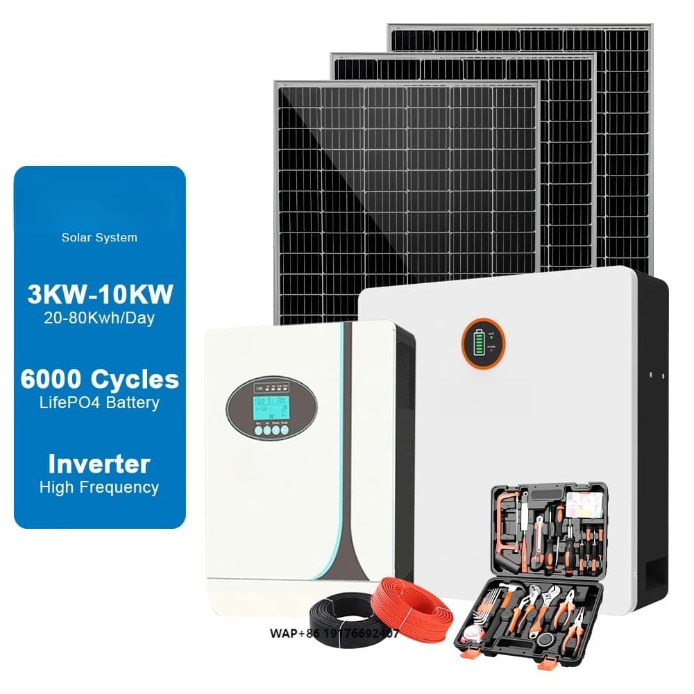 Set Pannello Solare 5000w Sistema 5kva Completo per Casa Mini Sistema Solare Prezzo Off-Grid 5 Kilowatt con Backup Batteria