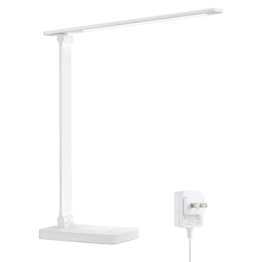 LED Desk Lamp, Metal Desk Light 9.5W 800lm, Best Task Lamp, 5 Color Modes 5 Brightness Level, Dimmable Home Office Desktop Lamp