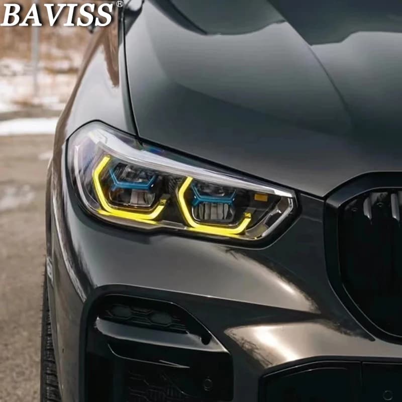 Faro Laser luce di marcia diurna giallo per 2020 2021 BMW X5 G05 X6 G06 40ix 50ix SUV Angel Eyes DRL modulo schede Led