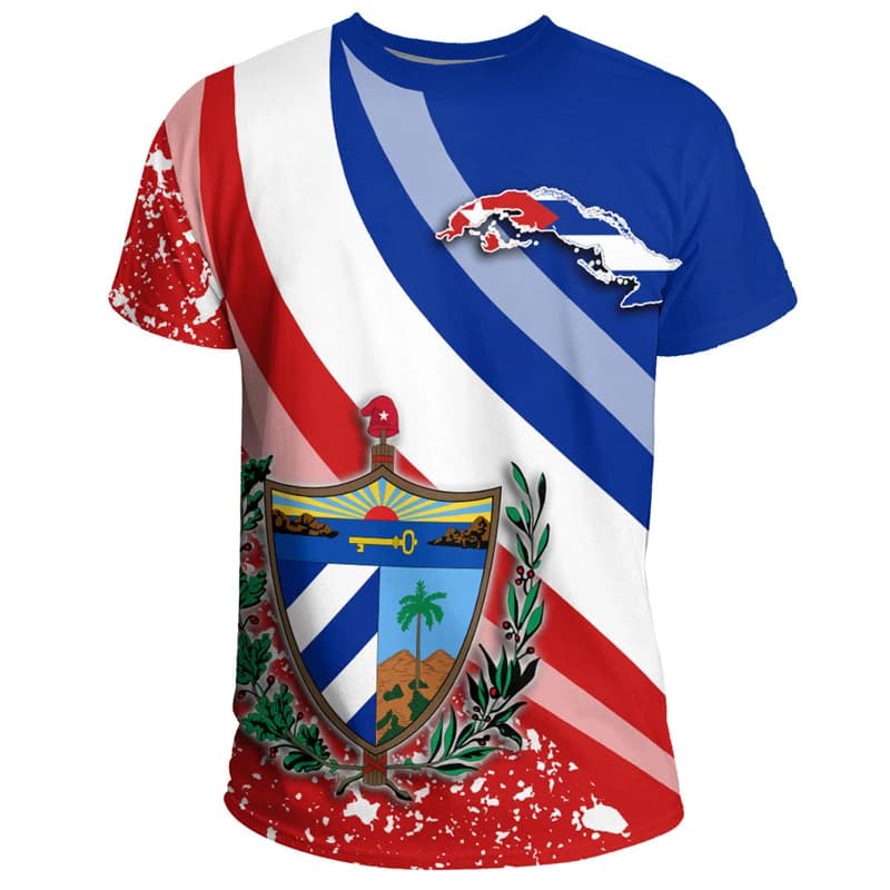 Cuba Flag Map 3D Print T Shirt per uomo abbigliamento moda uomo T-Shirt emblema nazionale cubano Tshirt Independence Day Tee donna top