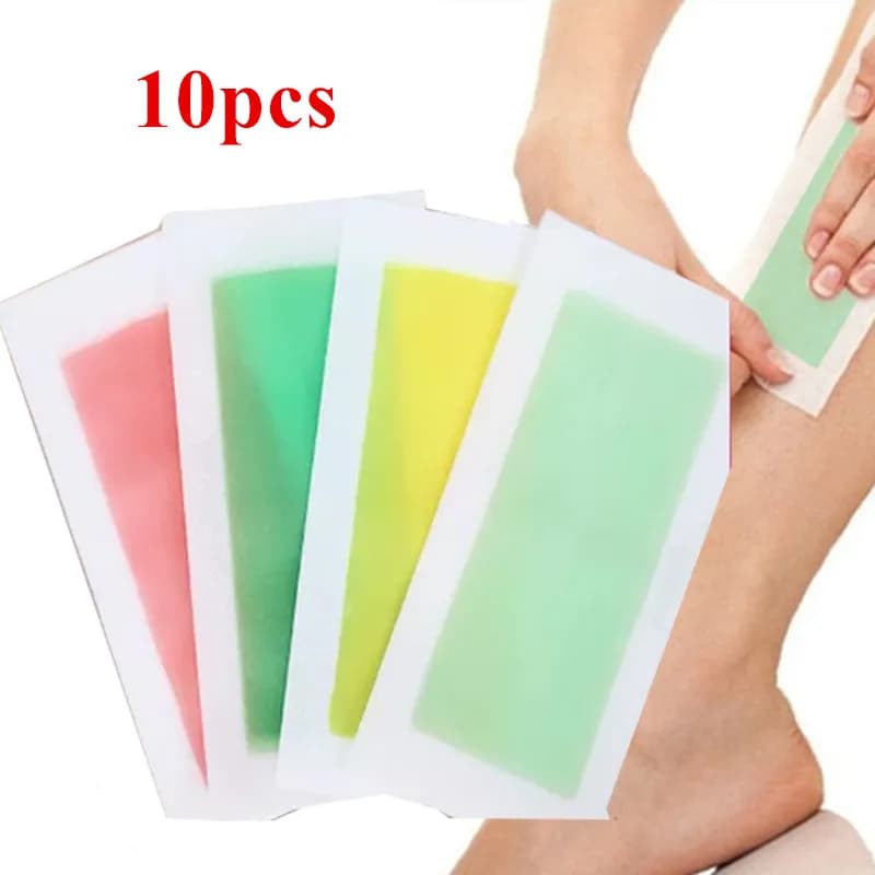 10 pz/lotto Rotolo di Strisce Depilatorie in Cera per Ascelle, Strisce di Carta Depilatoria, Strumento di Bellezza per la Rimozione dei Peli di Gambe, Corpo e Viso, Cura della Pelle per Donne