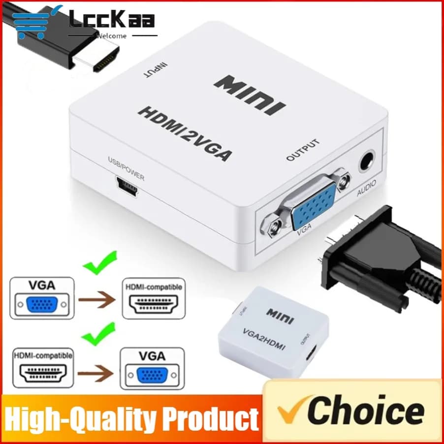Compatible HDMI-VGA 1080P Converter Compatible VGA-HD Adapter with notebook audio Xbox360 DVD PC HD TV Box Projector