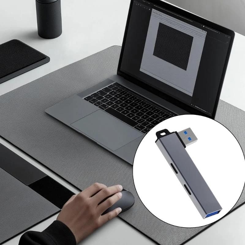 Q5WA Compatto USB3.0 HUB da USB3.0 a 2 Tipo C e USB3.0 Hub per Easy Port Expansion Compatibile per finestra Linux Androids