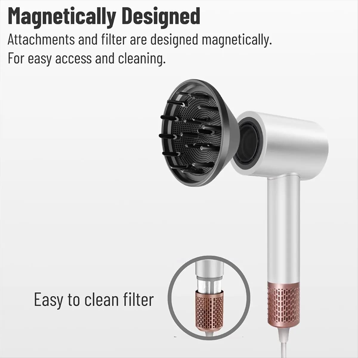 A97G Super Asciugacapelli per Capelli 220-240V 1500W Asciugacapelli Ad Alta Potenza Strumento Per Lo Styling Asciugacapelli Ionici Professionali Spina UE