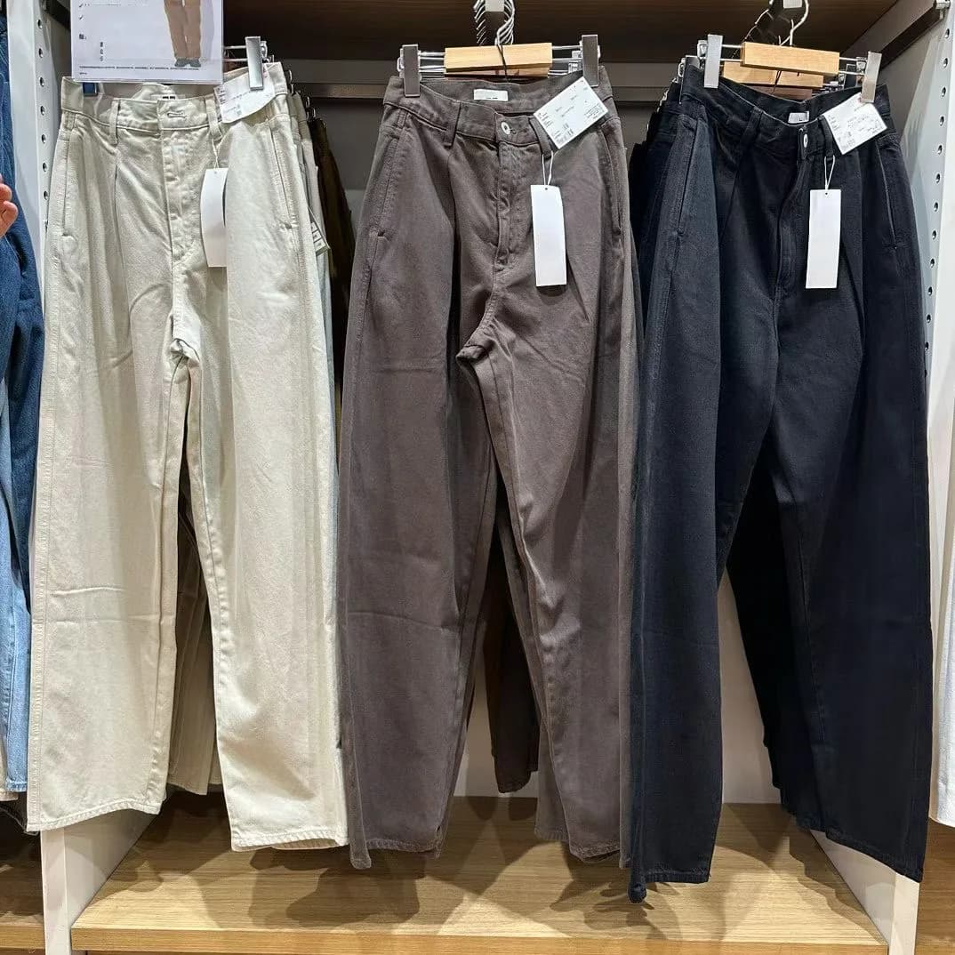 Jeans a gamba larga con effetto dimagrante Pantaloni piegati in denim Uomo Donna Pantaloni casual in cotone Jeans a vita alta
