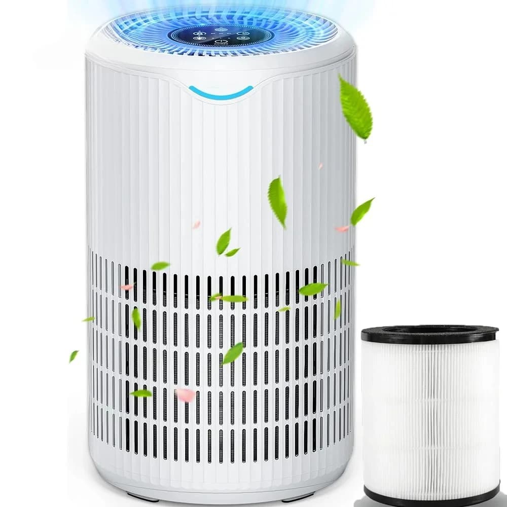 Purificatore d'Aria Intelligente per Grandi Ambienti, Depuratore per Fumo, Polvere e Peli di Animali Domestici, per Camera da Letto, Cucina, Ufficio