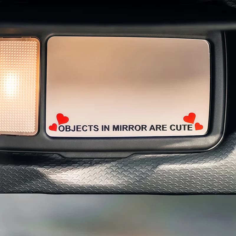 4Pcs Objects In Mirror Are Cute Heart Vinyl Stickers Waterproof Decals For Car Mirror Truck SUV Motorcycle Helmet