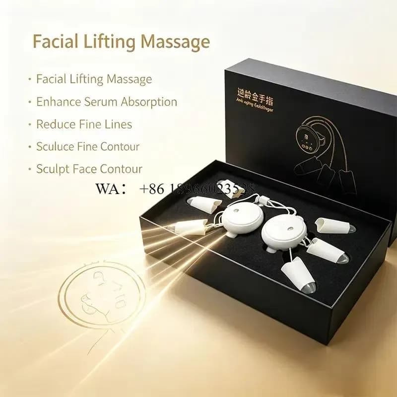 WMWMNU Portable Golden Finger Microcurrent Facial Massager with Digital Display 9 Gears Stimulator for Boosting Collagen and