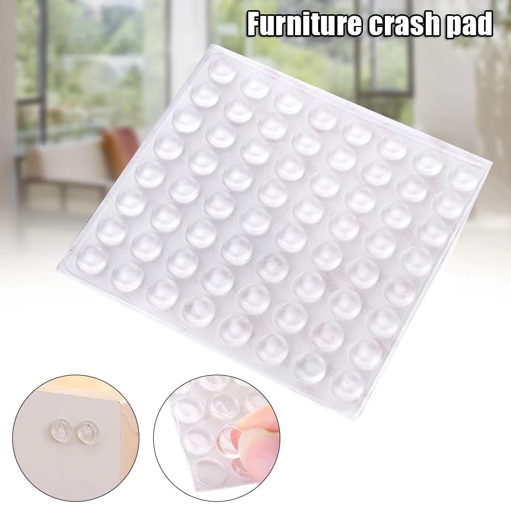 100/64PCS Ammortizzatore in gomma autoadesiva Buffer Paraurti per mobili Cuscinetti per mobili in silicone Cuscino protettivo Hardware Fermaporta