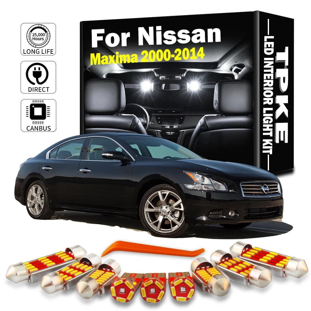 TPKE For Nissan Maxima 2000-2010 2011 2013 2014 2013 2014 Auto Canbus Accessories Without Internal LED Errors Reading Map Cupola Light Kit