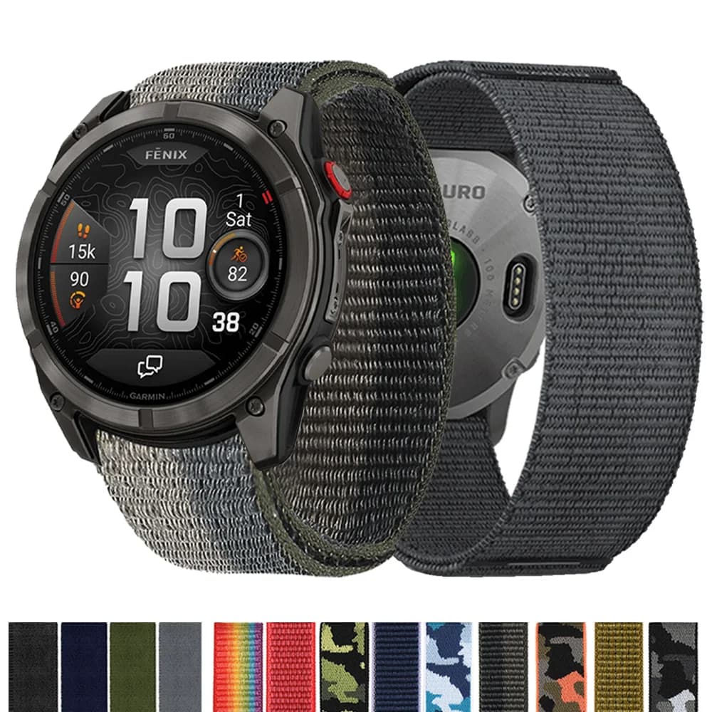 Cinturino da 26mm 22mm per Garmin Fenix 8 Pro, Fenix 7, 7X, 6, 6X Pro, 5, 5X Plus, 3HR, cinturino in nylon per Descent Mk3i, Quatix 8