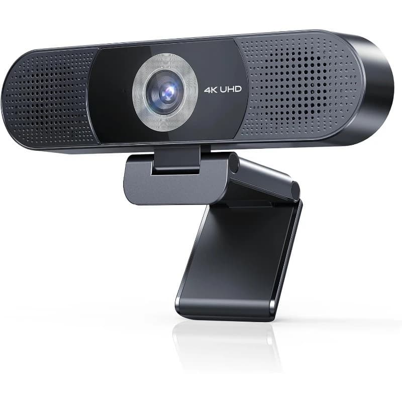 home.Webcam 4K 3 in 1 with microphone and speaker, C980 PRO 60 ° -98 ° Wide-angle Webcam with 4 microphones with noise cancellation, 2 speakers,