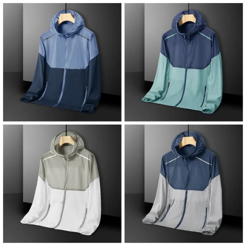 Abbigliamento Estivo da Ciclismo per Uomo, Leggero e Traspirante, Manica Lunga con Protezione Solare, Giacca Alla Moda Resistente ai Raggi UV