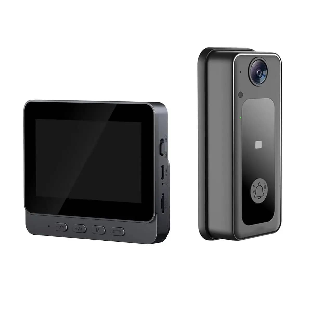 Videocitofono esterno wireless con anello di sicurezza per la casa intelligente con schermo da 4,3 pollici e citofono vocale bidirezionale per visione notturna