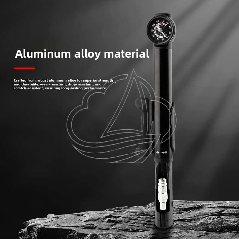 Pompa d'Aria per Bicicletta a Doppio Cilindro 160PSI in Lega di Alluminio con Manometro, Gonfiatore Portatile per Pneumatici