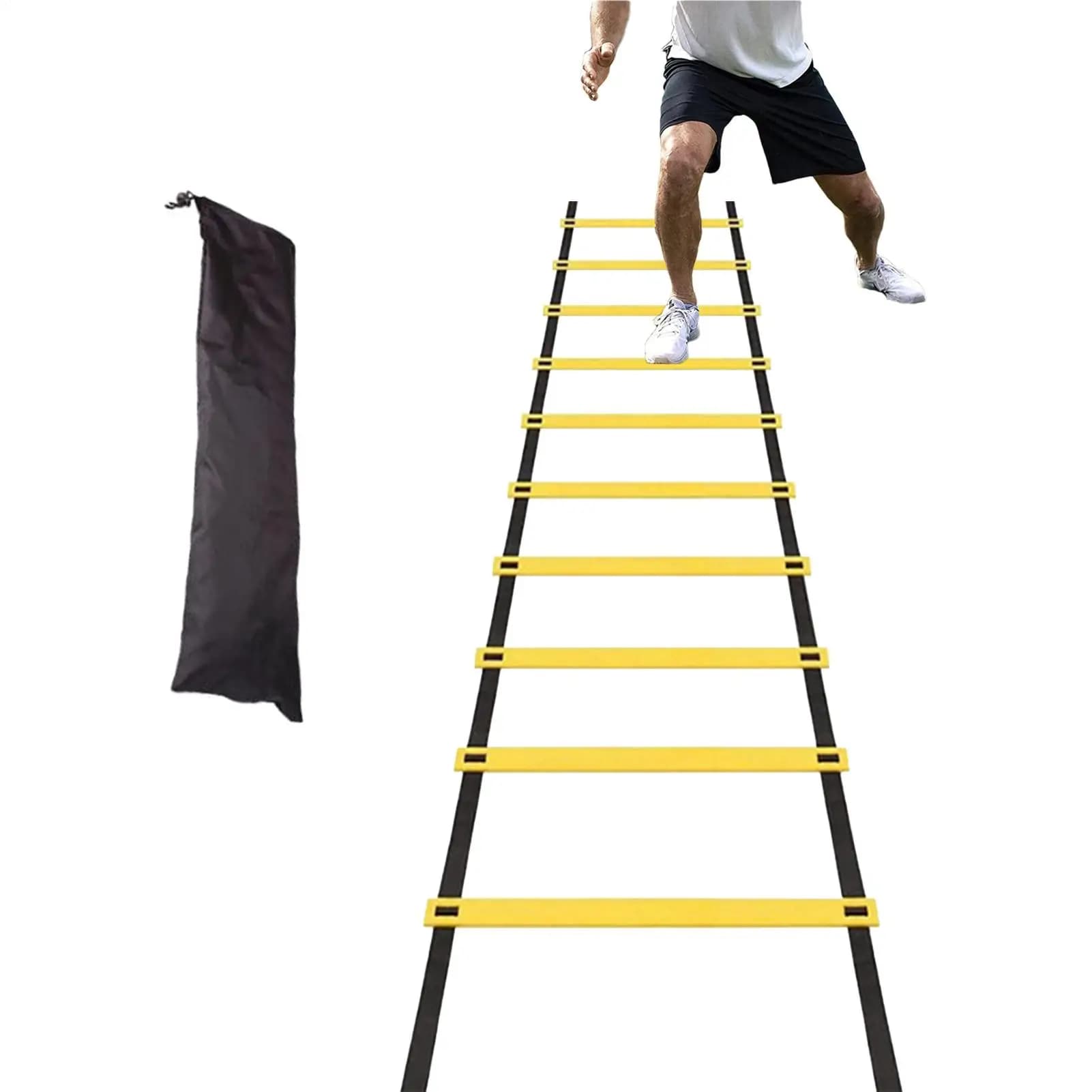 1pc Sports Agility Ladder Football Adjustable Nylon Strap Jumping Ladder Speed Fitness Body Coordination Warm-Up Training Tool