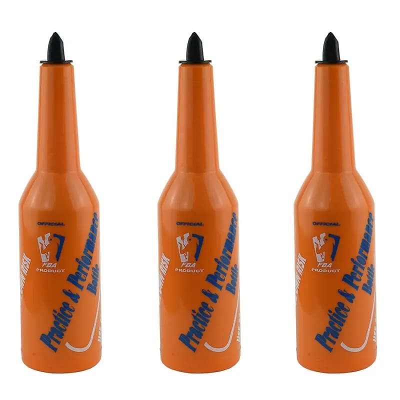 ABAH-3X Flair Bartender Bartending Practice Bar Pub Bottle Wine Cocktail Shaker - Orange