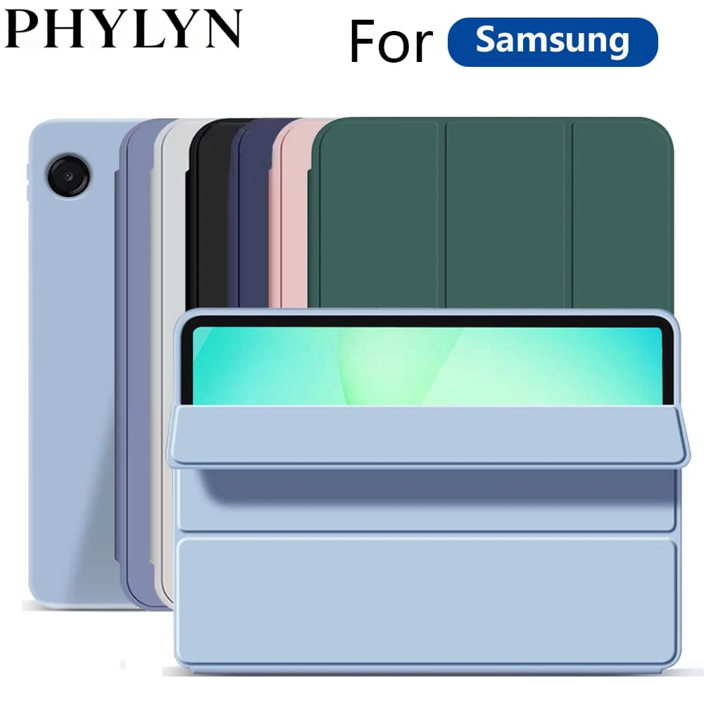 case for Samsung A11/A9//A11+/A7 Lite/A8/A9+/S6 Lite/S7/S8/S9/S9 FE/S10/S10 FE/S10 Lite, Tri-fold Tablet Case Auto Wake/Sleep
