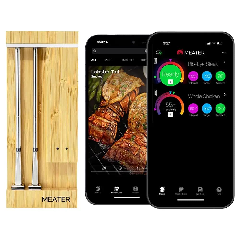 Wireless intelligent meat thermometer with double probe | 1000 ° F Heat resistant | Long radius for barbecue, oven, grill