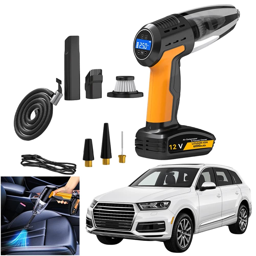 Aspirapolvere per auto gonfiatore per pneumatici senza fili 4 in 1 aspirapolvere senza fili portatile forte aspirazione per giocattoli gonfiabili per biciclette per auto