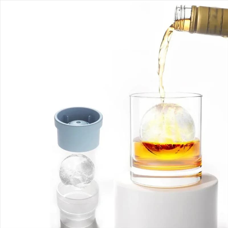 A7THK-Silicone Stampo per palline di ghiaccio Piccolo strumento per stampi per palline di ghiaccio Fai da te Palla di ghiaccio Forcocktail Whisky Drink Home Bar