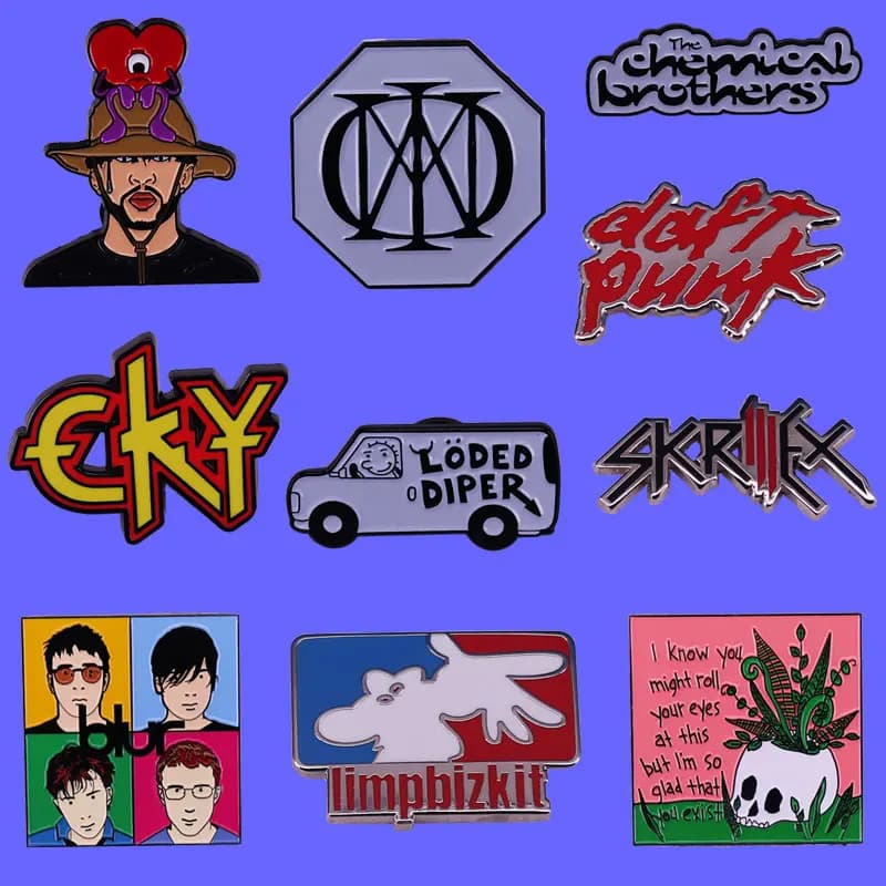 Pop Music Rock Band Logo Badge Cartoon Spilla da bavero in metallo Accessorio Album musicale Gruppo corale Spilla Zaino Decorazione Regalo per i fan