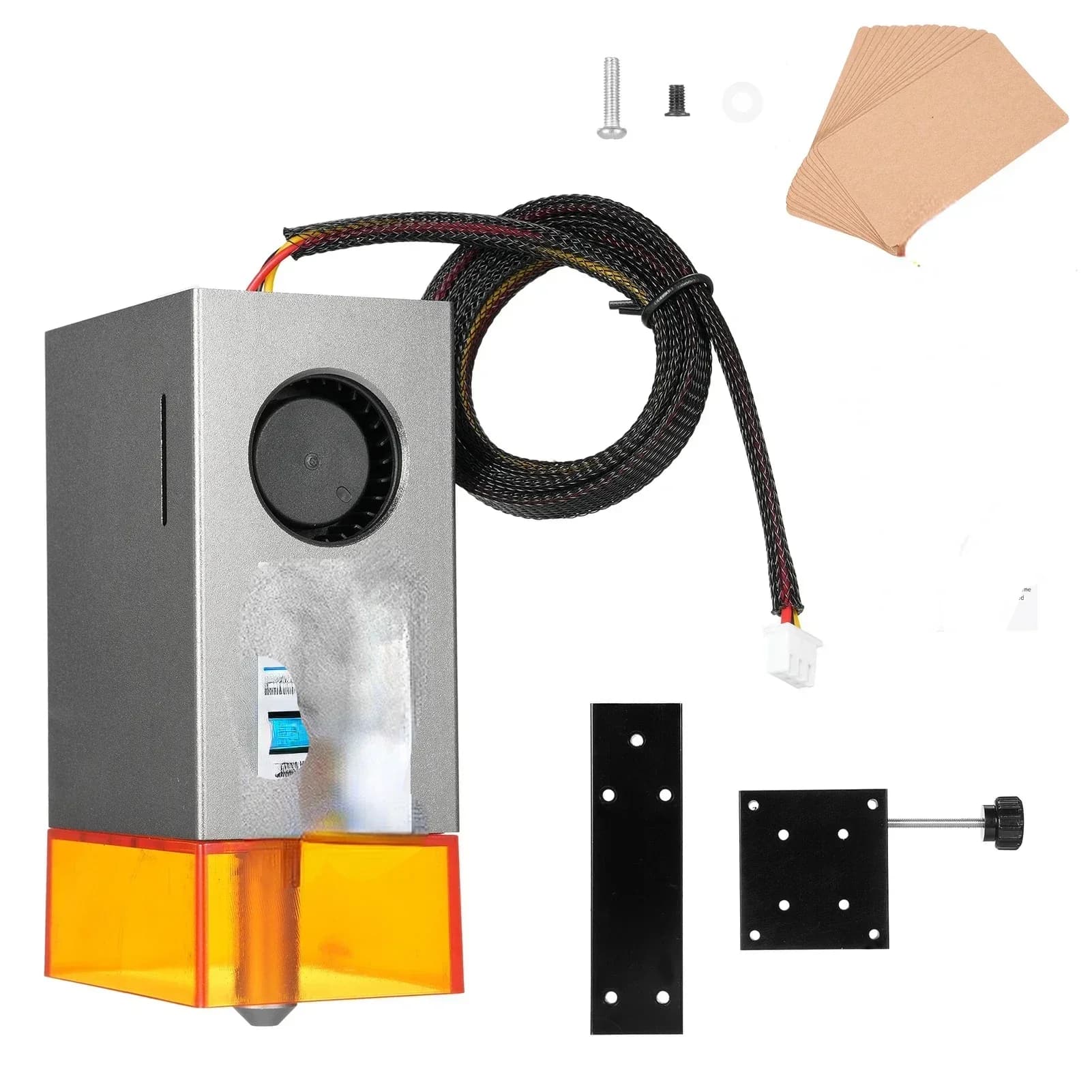 Laser module with integrated air pump and air service function for wood processing